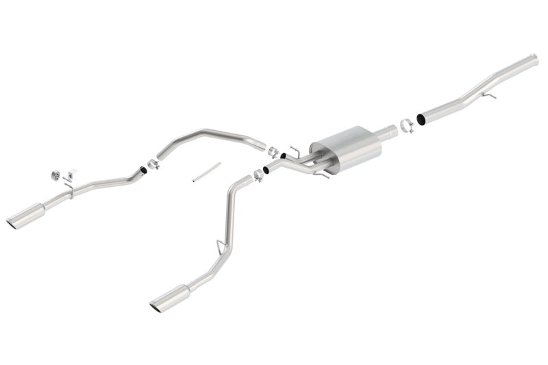 Borla 14 Silv/Sierra 1500 EC Std/CC Short 143.5in WB S-Type Single Split Rear Exit Cat-Back Exhaust - 140571