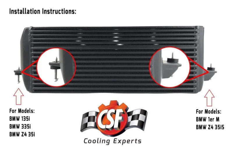 CSF 04-13 BMW 335i/xi (E90/E91/E92/E93) High Performance Stepped Core Bar/Plate Intercooler - Black - 8127B