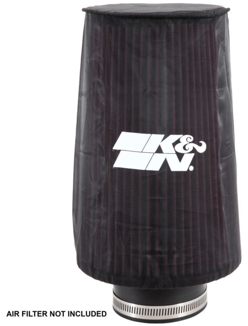 K&N Universal Round Tapered Filter Wrap - Black - 6in Base ID x 4.625in Top ID x 9in Height - RE-0810PK by K&N Engineering - 