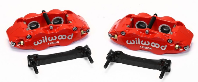 Wilwood Narrow Superlite 4R Rear Caliper &amp; Bracket Kit - Red 97-13 C5/C6 Corvette w/ OEM Rotors - 140-14026-R