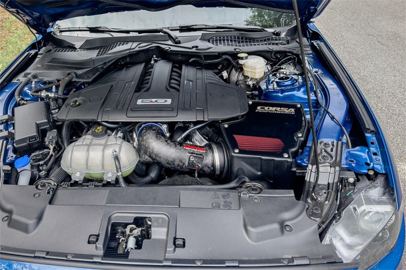 Corsa 18-23 Ford Mustang GT 5.0L V8 Forged Carbon Fiber Air Intake w/ DryTech 3D No Oil - 44007D-MF