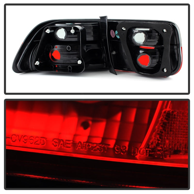 Spyder Honda Civic 96-00 2Dr Crystal Tail Lights Red Smoke ALT-YD-HC96-2D-CRY-RS - 5076557