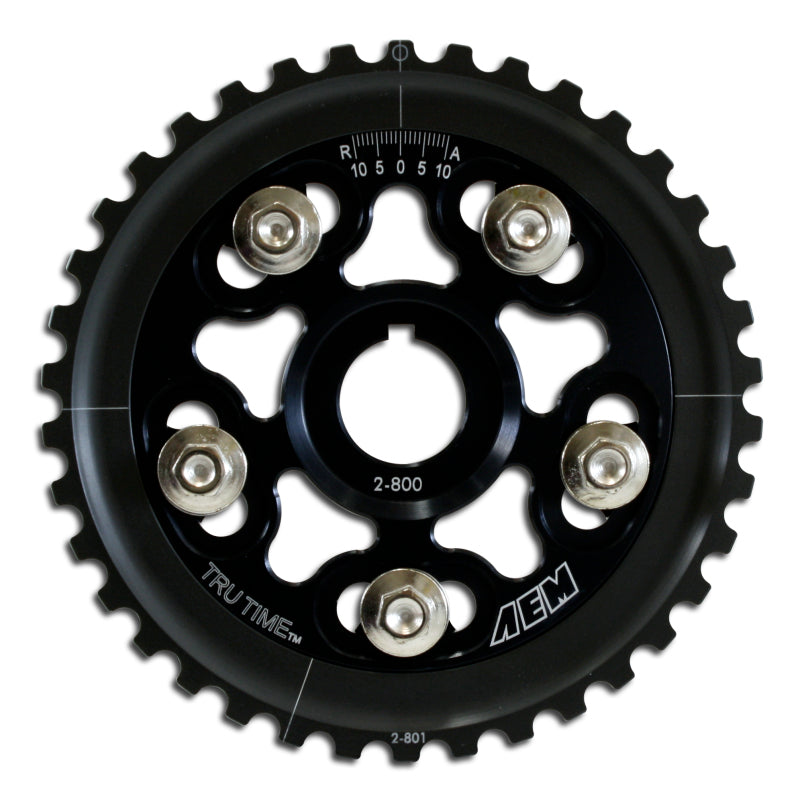 AEM 88-95 Honda Civic/ 93-95 Del Sol S &amp; Si Black Tru-Time Cam Gear - 23-800BK