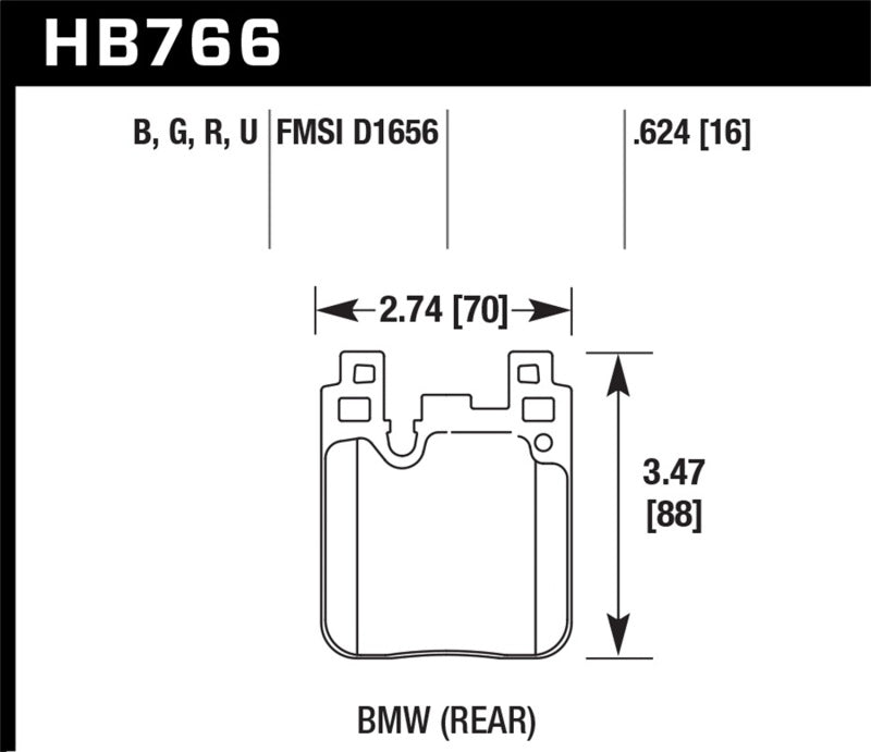 Hawk BMW DTC-60 Race Rear Brake Pads HB766G.624