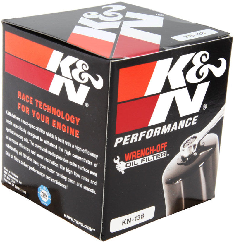 K&N Suzuki / Arctic Cat / Cagiva / Kawasaki / Kymco / Aprilia 2.813in OD x 3.031in H Oil Filter - KN-138