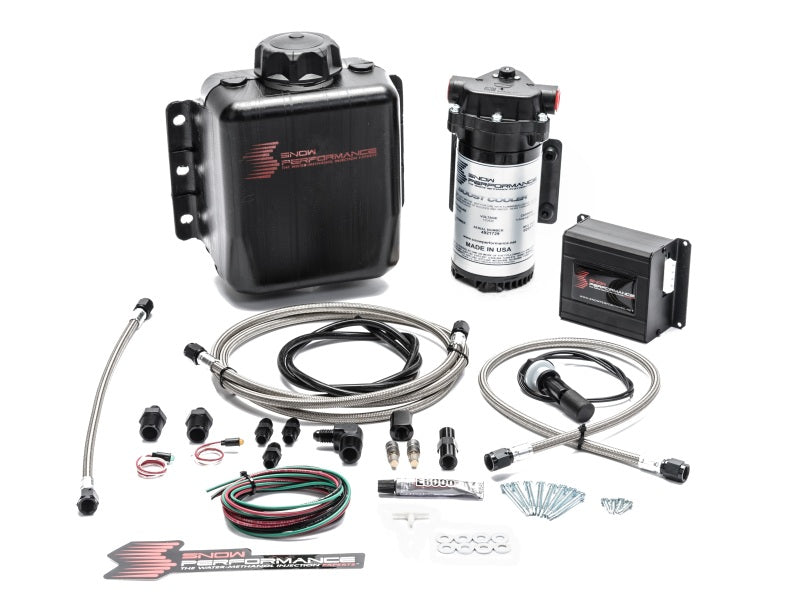 Snow Performance Stg 2 Boost Cooler Prog. Engine Mount Water Injection Kit (SS Braid Line &amp; 4AN) - SNO-20010-BRD