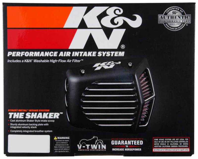K&N Street Metal Intake System for 01-16 Harley Davidson Softail/Dyna - Shaker Black - RK-3950