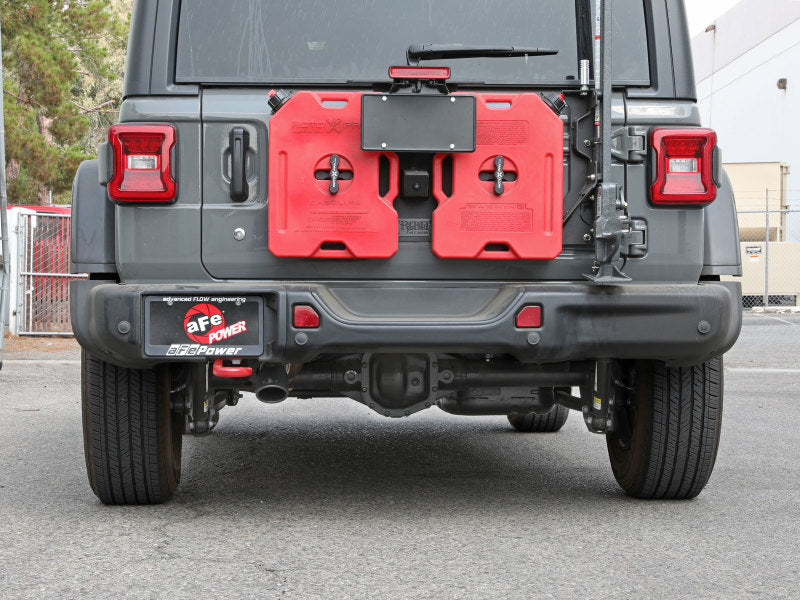 aFe MACH Force-Xp Axle-Back Exhaust System w/Black Tip 18-20 Jeep Wrangler L4-2.0T / V6-3.6L - 49-48070-1B