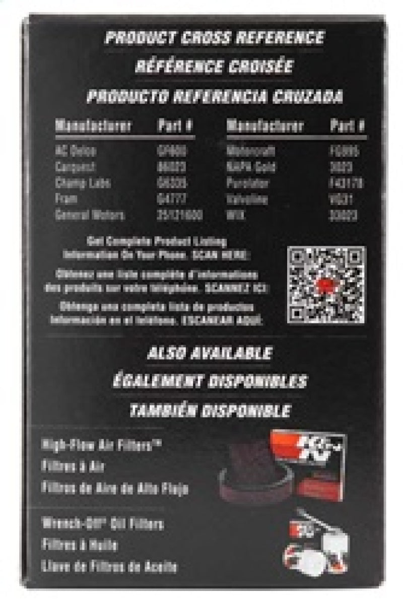 K&amp;N Cellulose Media Fuel Filter 1.688in OD x 3.813in L - PF-1300