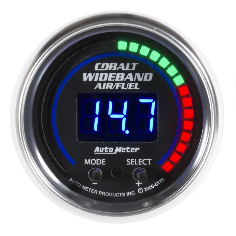 Autometer Cobalt 52mm Air/Fuel Ratio Pro Plus Digital w/ Peak &amp; Warning Gauge - 6197