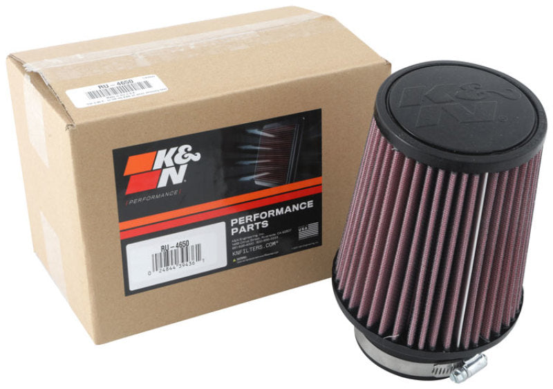 K&N Universal Clamp-On Air Filter 3in FLG 5in B 4in T 6in H - RU-4650