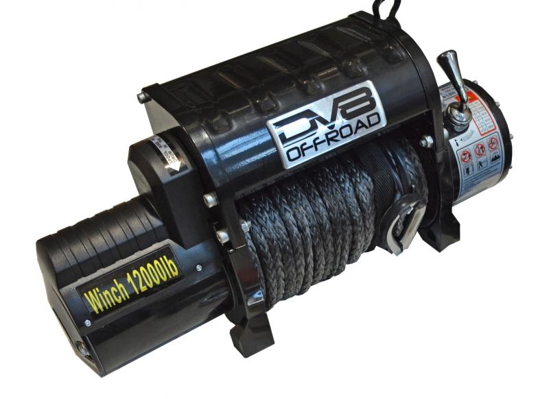 DV8 Offroad 12000 LB Winch w/ Synthetic Line & Wireless Remote - Black - WB12SR