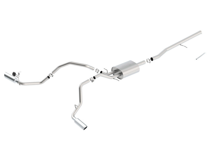 Borla 14 Silv/Sierra C/B Exh ATAK 1500 5.3L V8 AT/MT 2&amp;4WD Ext Cab Split Side Exit - 140546