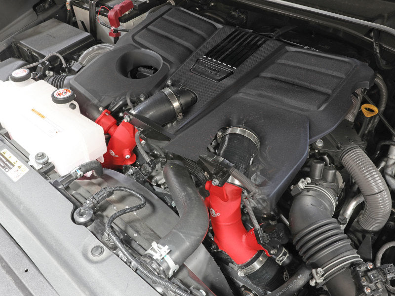 aFe 2022 Toyota Land Cruiser (J300) V6-3.5L (tt) BladeRunner 2.5in Aluminum Hot Charge Pipe - Red - 46-20558-R
