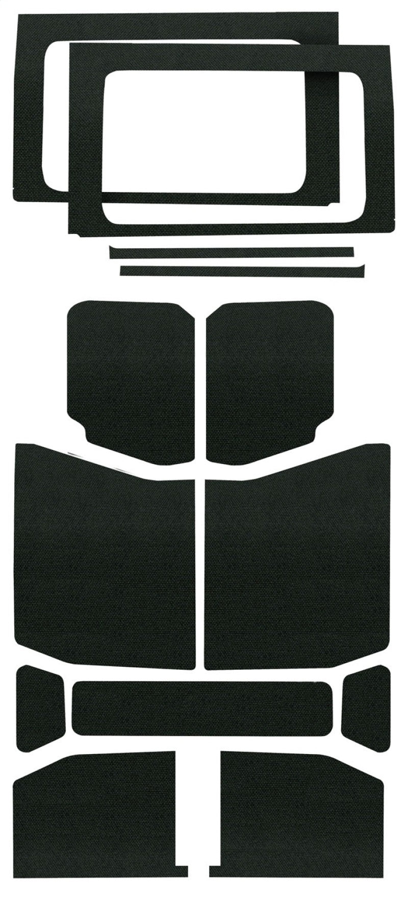 DEI 18-23 Jeep Wrangler JL 4-Door Boom Mat Complete Headliner Kit - 13 Piece - Black - 50178