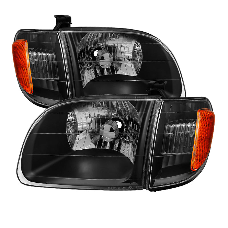 Xtune Toyota Tundra Regular/Access Cab 00-04 OEM Style Headlights &amp; Corner Lights HD-JH-TTUN00-AM-BK