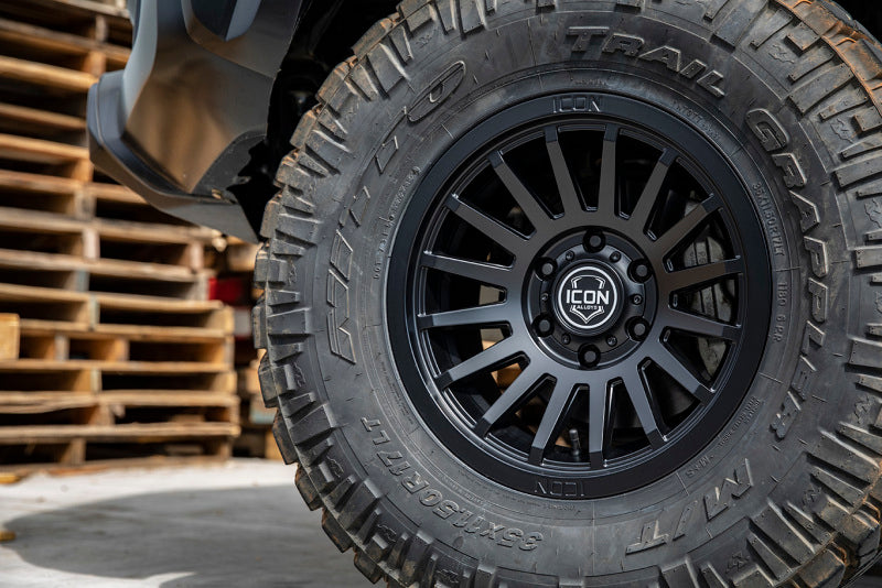 ICON Recon SLX 17x8.5 5x5.5 BP 0mm Offset 4.75in BS 77.9mm Bore Satin Black Wheel - 3617858547SB