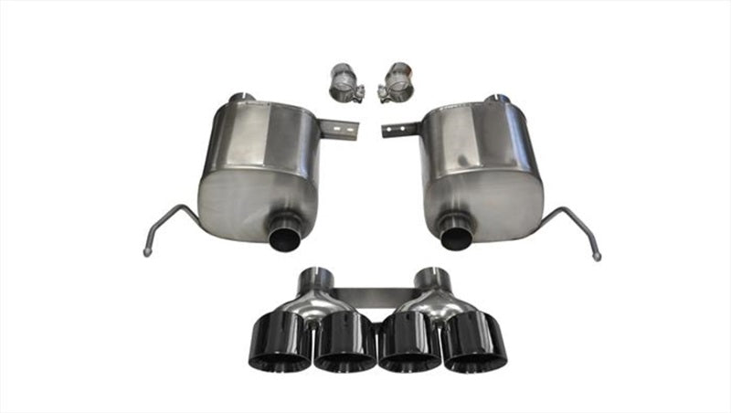 Corsa 2014 Corvette C7 Coupe 6.2L V8 AT/MT 2.75in Valve-Back Dual Rear Exit Black Sport Exhaust - 14764BLK