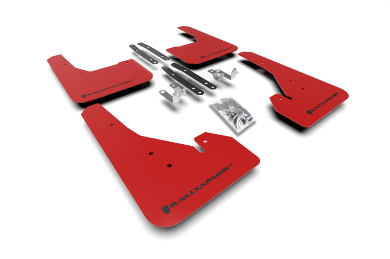 Rally Armor 18-22 Toyota Corolla Hatchback Red UR Mud Flap Black Logo - MF67-UR-RD/BLK