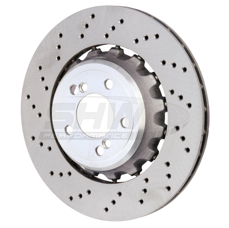 SHW 15-18 BMW M3 3.0L Left Rear Cross-Drilled Lightweight Brake Rotor (34212284811) - BRL44811