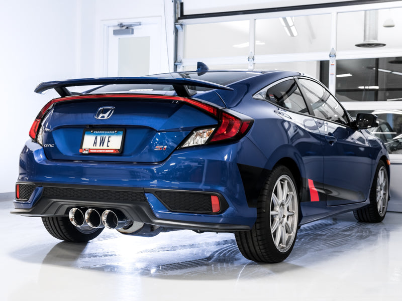 AWE Tuning 2016+ Honda Civic Si Touring Edition Exhaust w/Front Pipe &amp; Triple Chrome Silver Tips