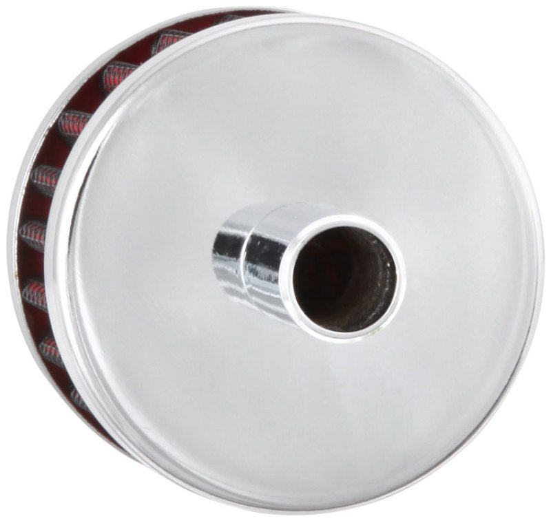K&N Steel Base Chrome Top Crankcase Vent Filter 1/2in. Vent / 2in. OD / 1-1/2in. Height - 62-1015