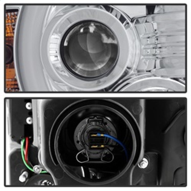Spyder GMC Sierra 14-16 Projector Headlights Light Bar DRL Chrm PRO-YD-GS14V2-LBDRL-C - 5080868