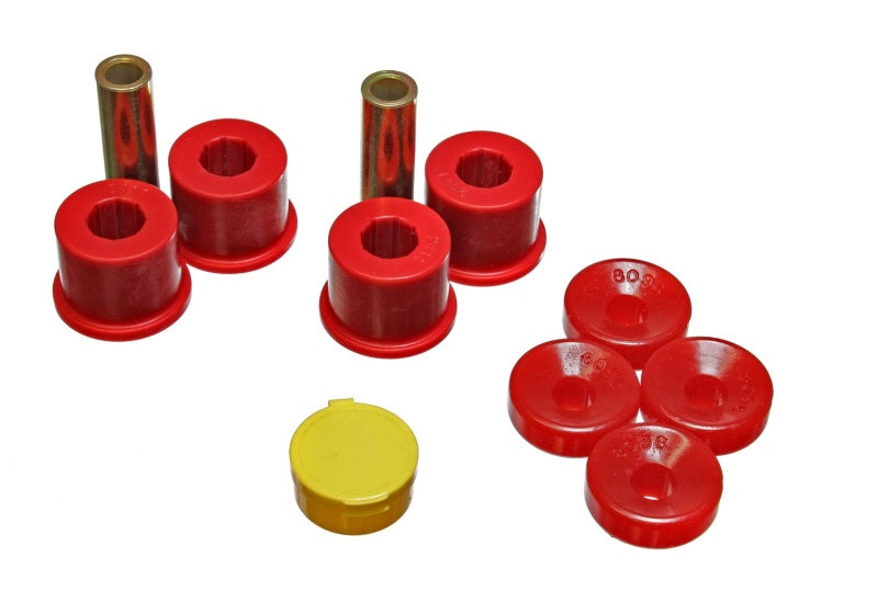 Energy Suspension 99-00 Honda Civic Si Red Front Shock Bushing Set - 16.8111R for 1999-2000 Honda Civic Si - angle view