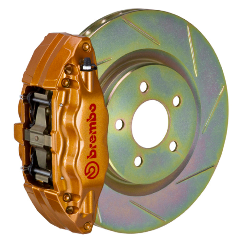 Brembo 15-21 WRX (VA) Front GT BBK 4 Piston Cast 2pc 326 x30 1pc Rotor Slotted Type-1 - Gold - 1E5.6003A4 for 2015-2021 Subar