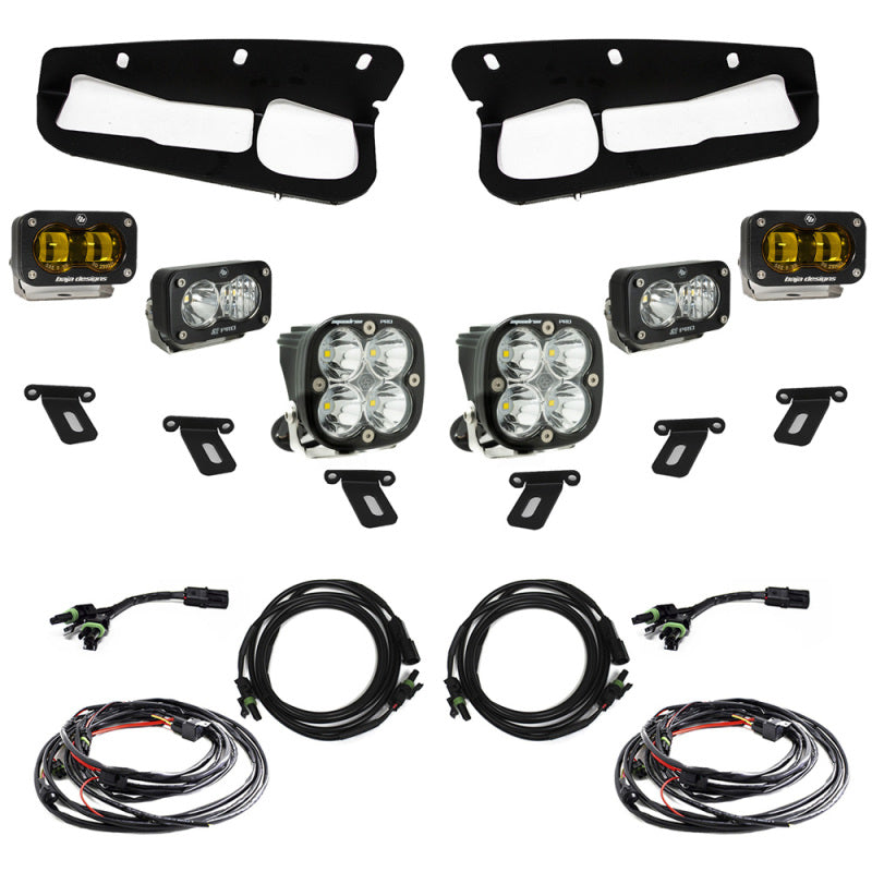 Baja Designs 21-22 Ford Bronco w/Steel Bumper S2 SAE Pro Fog Pocket Light Kit - Amber - 448179
