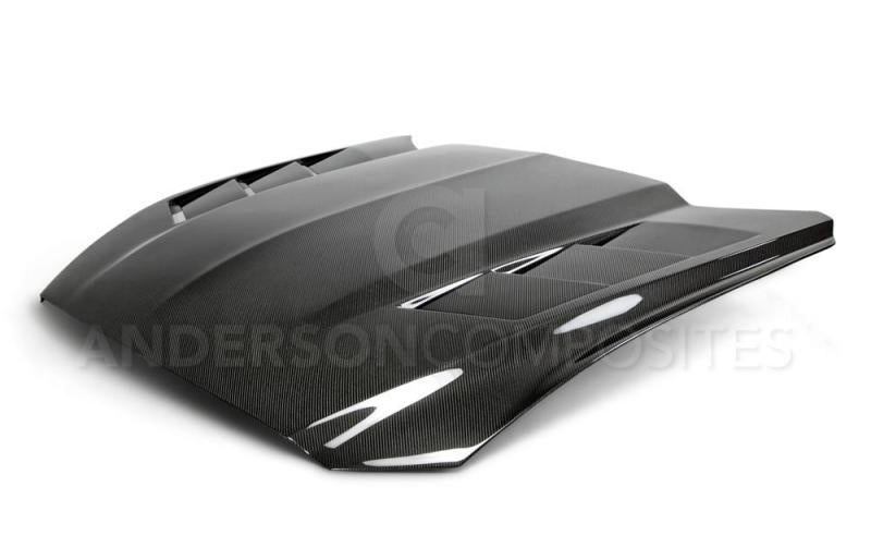 Anderson Composites 15-17 Ford Mustang (Excl. GT350/GT350R) Heat Extractor Double Sided Hood - AC-HD15FDMU-SA-DS