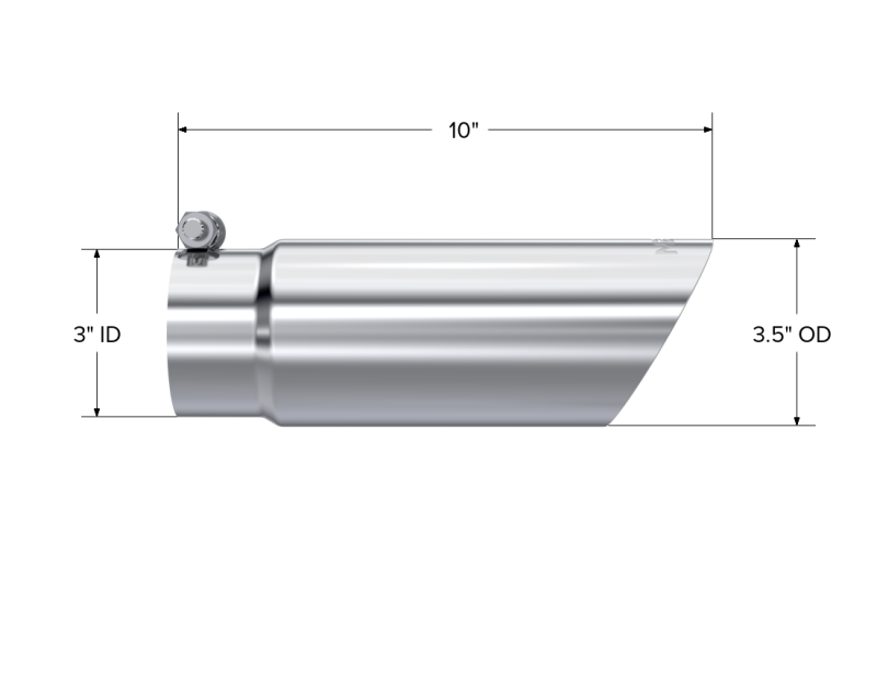 MBRP Universal Tip 3in O.D. Dual Wall Angled End 3 inlet 12 length - T5114