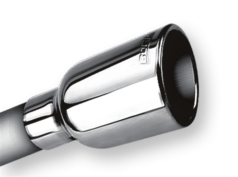 Borla 2.25in Inlet 3.19in Round Rolled Angle Cut Outlet x 5in Long Embossed Tip - 20236