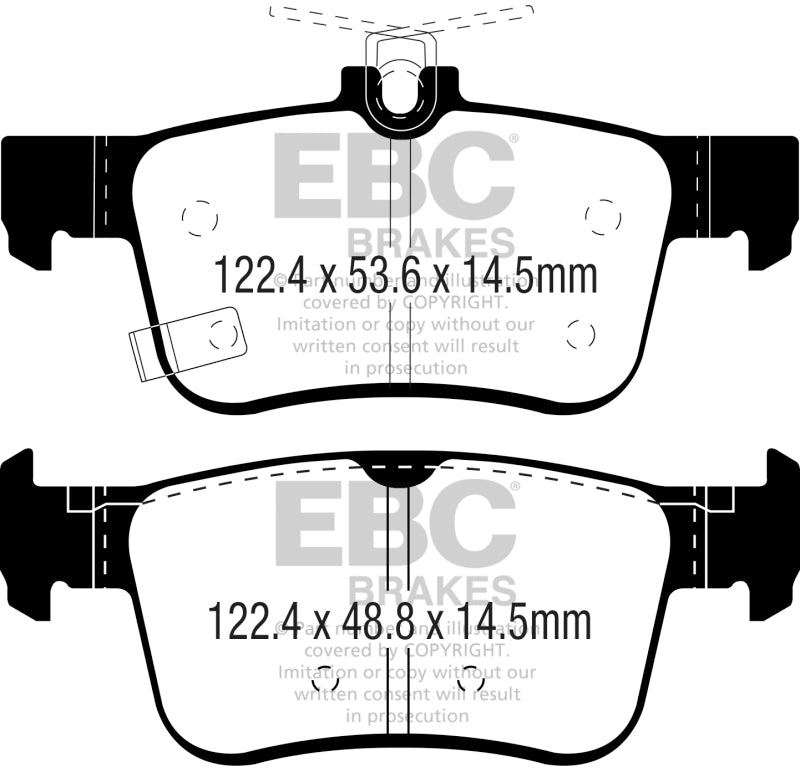 EBC 2016+ Honda Civic Coupe 1.5L Turbo Greenstuff Rear Brake Pads - DP22301