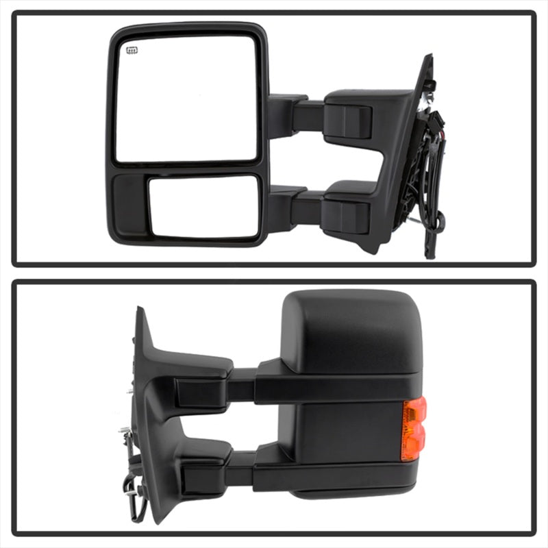 Xtune Ford Superduty 08-15 L&amp;R Extendable Power Heated Adjust Mirror Amber MIR-FDSD08S-PW-AM-SET - 9935756