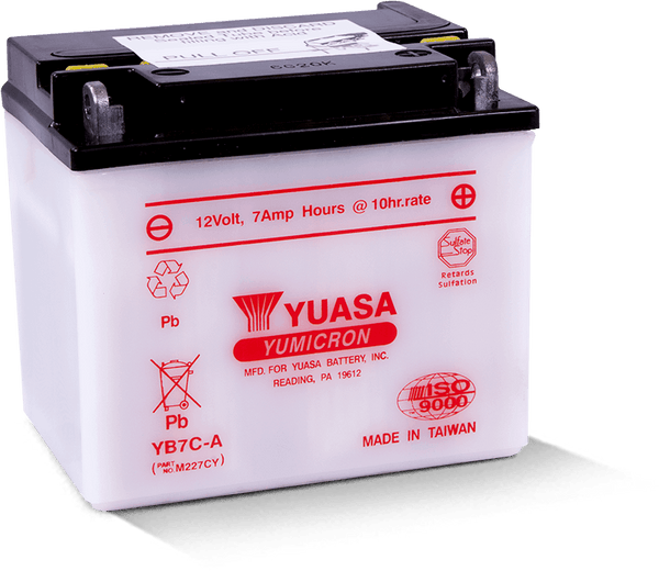 Yuasa YB7C-A Yumicron 12 Volt Battery - YUAM227CY for 1987-2022 Yamaha TW200