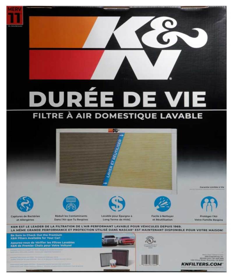 K&N HVAC Filter - 20 x 25 x 1 - HVC-12025