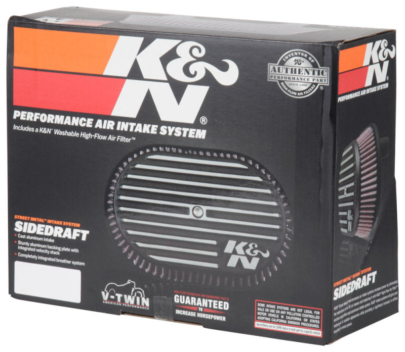 K&N Street Metal Intake System for 02-06 Harley Davidson Road King F/I 88cl Side Draft Dyna/Softail - RK-3953