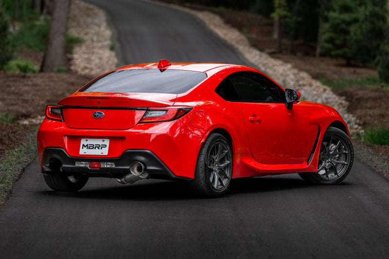 MBRP 12-22 Subaru BRZ 17-22 Toyota GR86 Stainless Steel 3in Cat-Back-Single Rear Exit w Carbon Tips - S48063CF