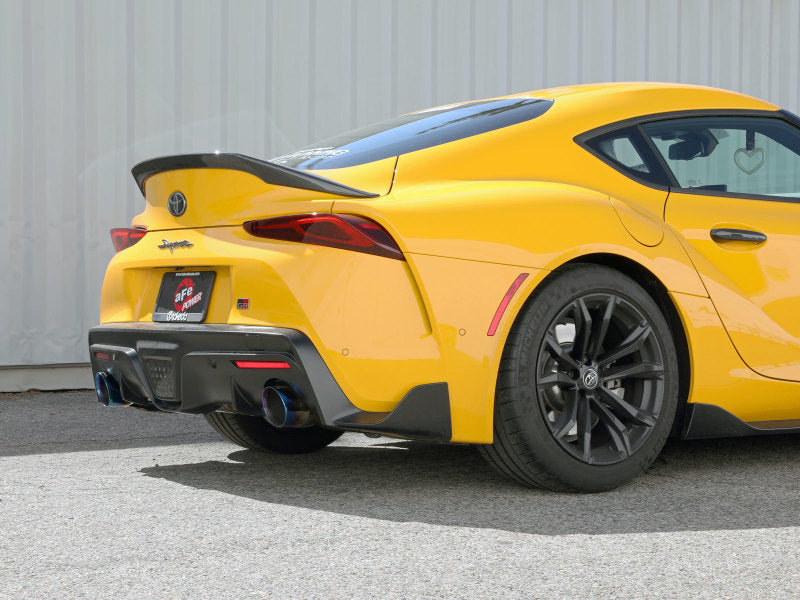 aFe POWER Takeda 2021 Toyota Supra 2.0L (t) 2.5in-3in 304 SS CB Exhaust w/ Blue Tips - 49-36050-L