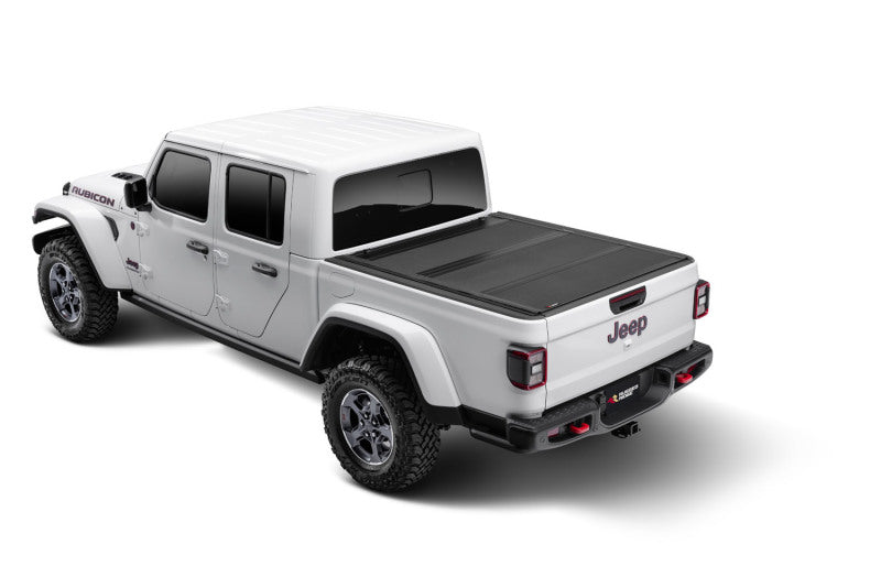 Rugged Ridge Armis Hard Folding With LINE-X Bed Cover 2020 JT - 13550.24 for 2020-2025 Jeep Gladiator - angle view