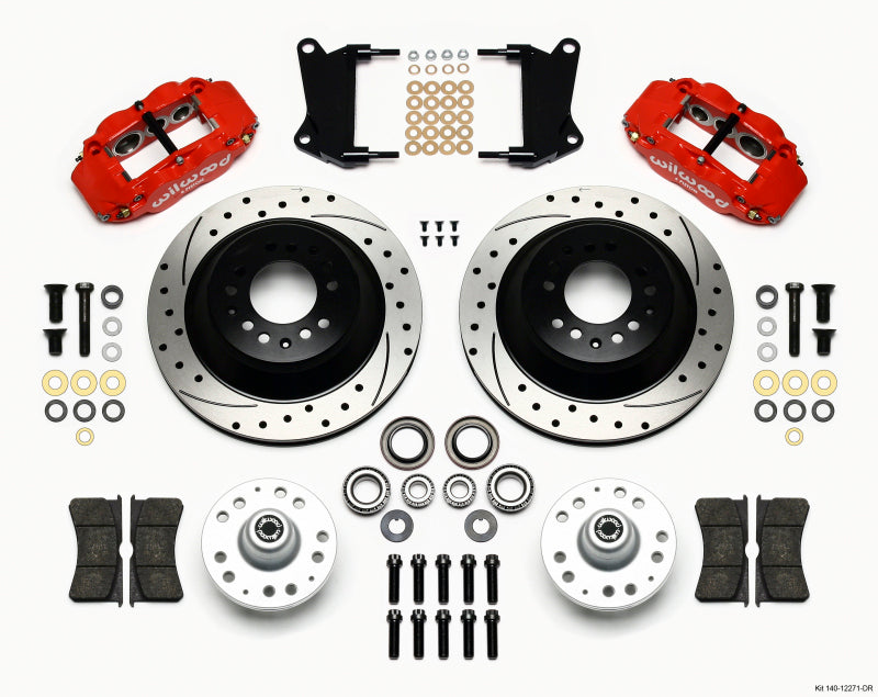 Wilwood Narrow Superlite 6R Front Hub & 1PC Rtr Kit 12.88in Dril -Red 67-69 Camaro 64-72 Nova - 140-12271-DR for 1964-1972 Bu