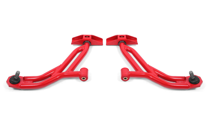 BMR 10-14 Ford Mustang / Shelby GT500 Non-Adj. Lower A-Arms (Poly/Delrin) - Red - AA754R