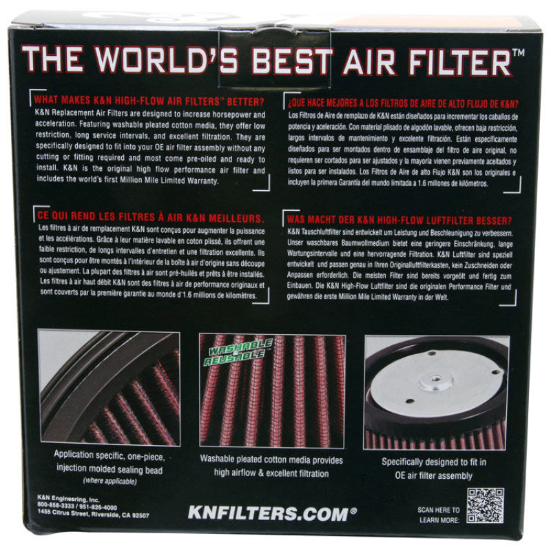 K&N Replacement Air Filter 1.625in H for Harley Davidson - HD-1499