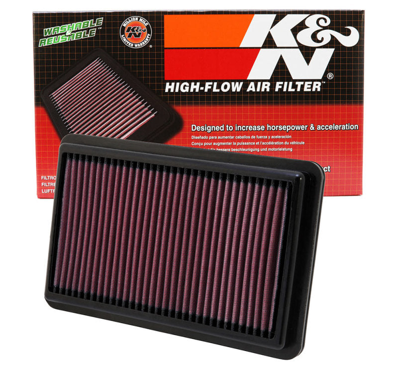 K&amp;N Replacement Air Filter 10.188in O/S Length x 6.375in O/S Width x 1.063in H for 12 Honda Civic Si - 33-2473
