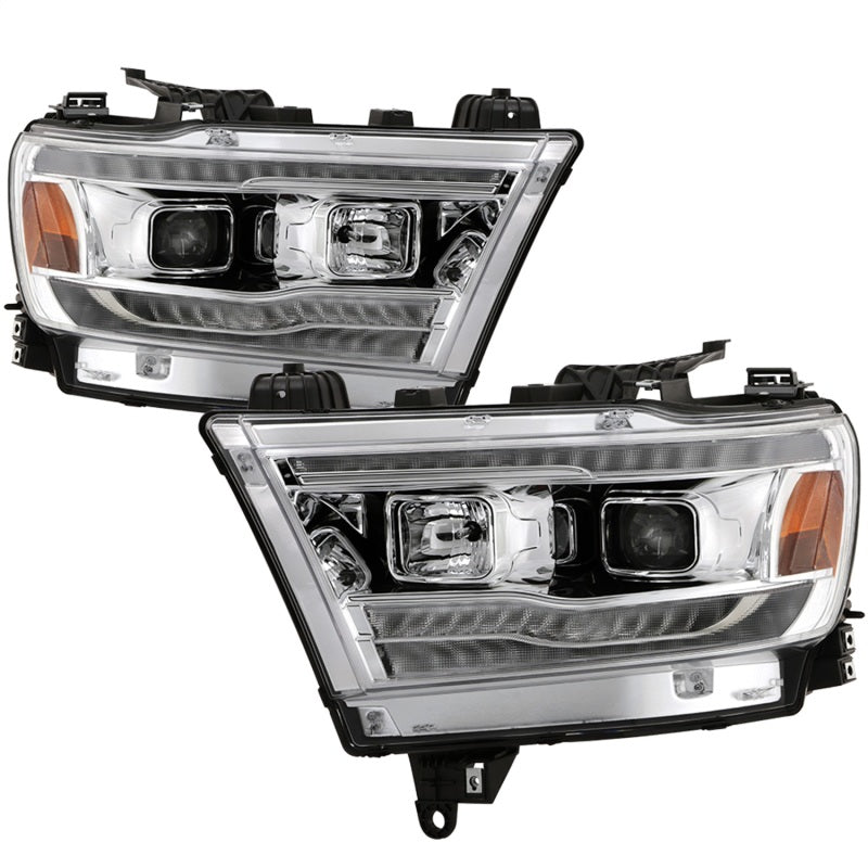 Spyder Dodge Ram 19-20 Halogen Model Projector Headlights Chrome PRO-YD-DR19HALSI-SEQ-C - 5087409