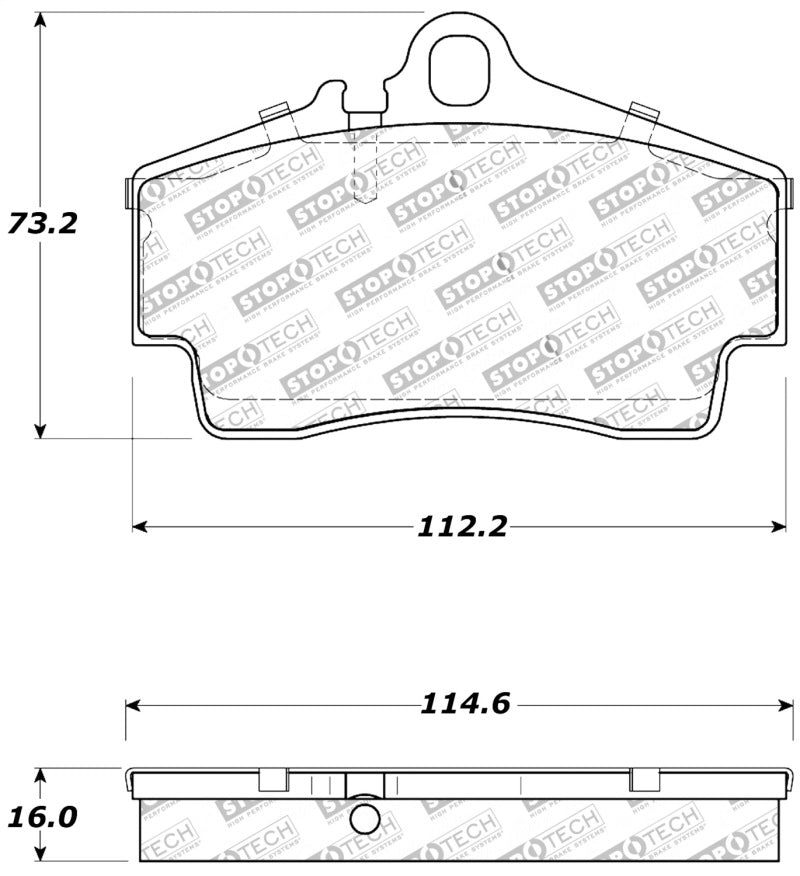 StopTech Performance 97-04 Porsche Boxster / 00-08 Boxster S / 98-08 911 Rear Brake Pads - 309.07380