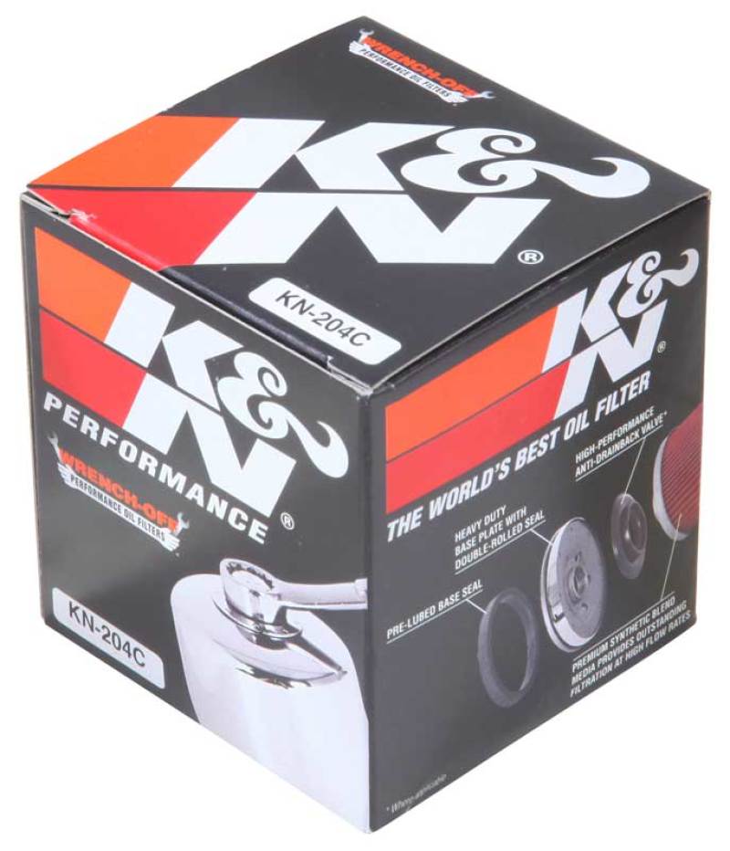 K&amp;N Honda / Kawasaki / Arctic Cat / Suzuki / Triumph / Yamaha 2.688in OD x 2.969in H Oil Filter - KN-204C