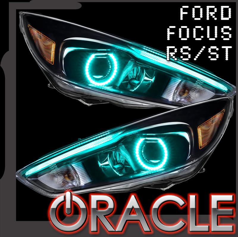 Oracle 15-17 Ford Focus RS-ST DRL Upgrade w- Halo Kit - ColorSHIFT w- 2.0 Controller