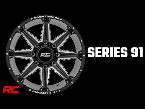 Rough Country - 91M Series Wheel | One-Piece | Gloss Black | 22x12 | 6x5.5 | -44mm